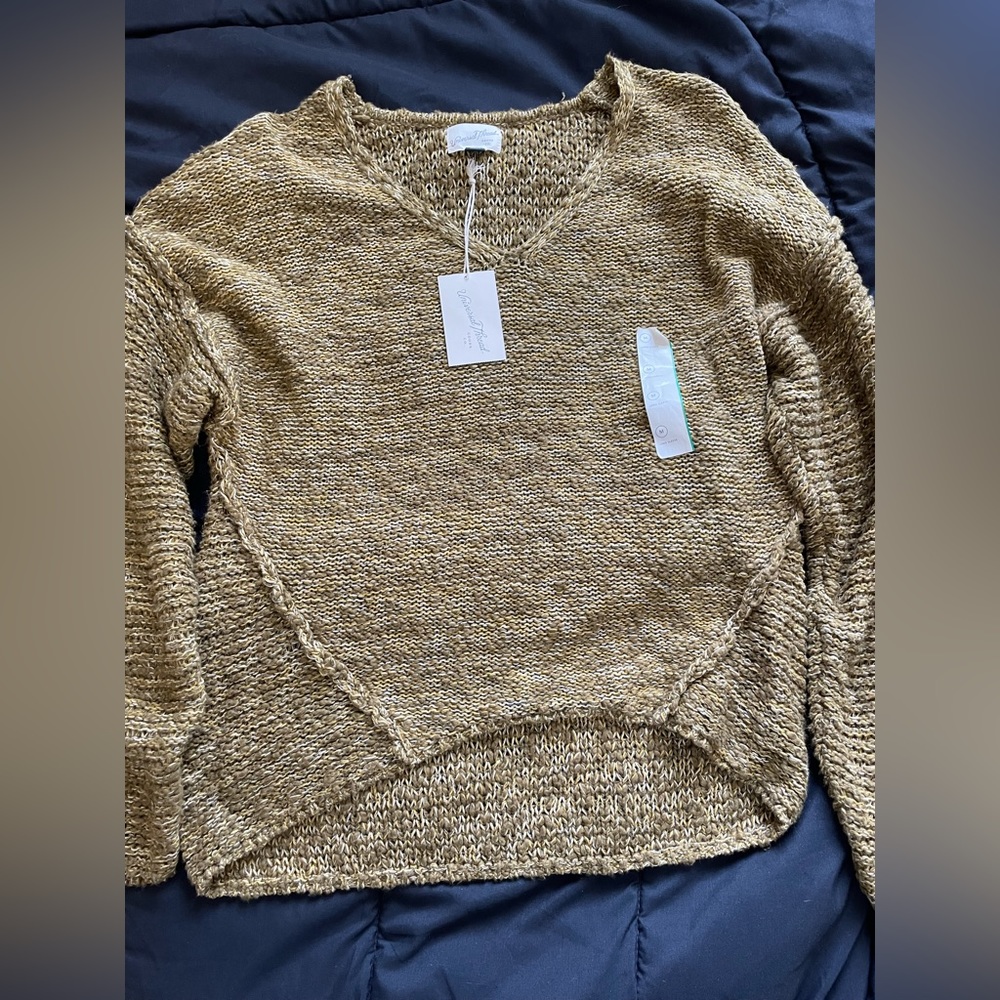 Medium green sweater (never warn)